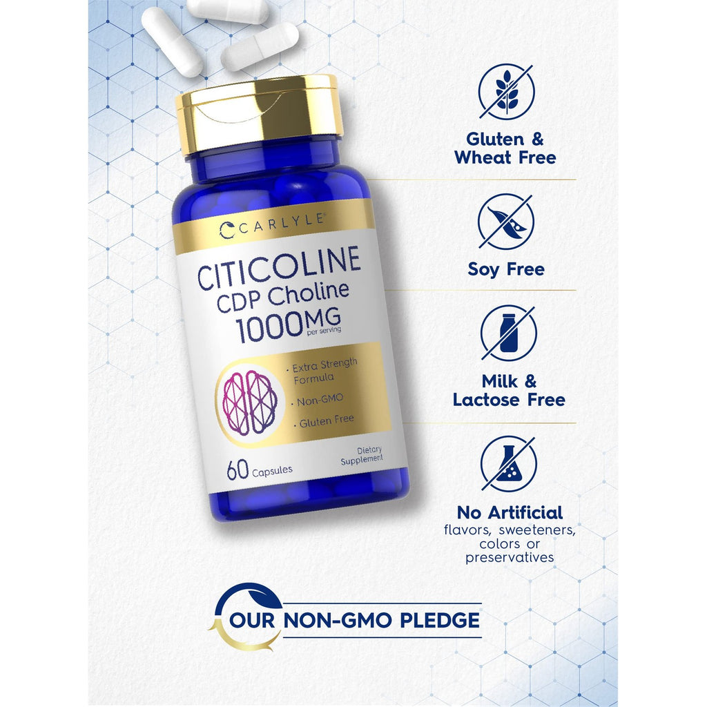 Carlyle Citicoline CDP Choline 1000mg | 60 Capsules