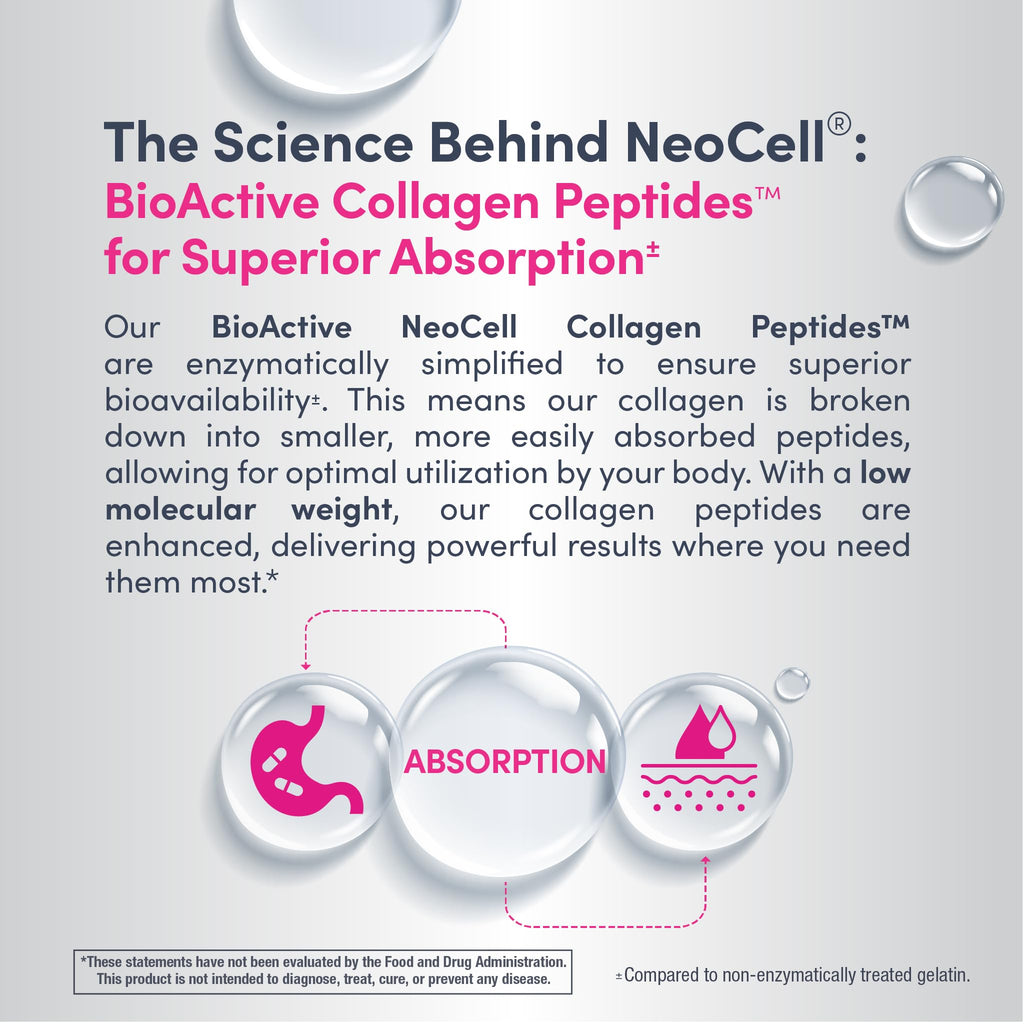 NeoCell Collagen Peptides Pills | 360 Caplets | with Vitamin C | Supplement for Women and Men