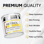(2 Pack) Retinol Cream for Face with Collagen & Hyaluronic Acid, Non-Greasy | Anti Aging Wrinkle Cream for Women and Men - Day and Night Facial Moisturizer for Tightening and Skin Firming, Silky Feel