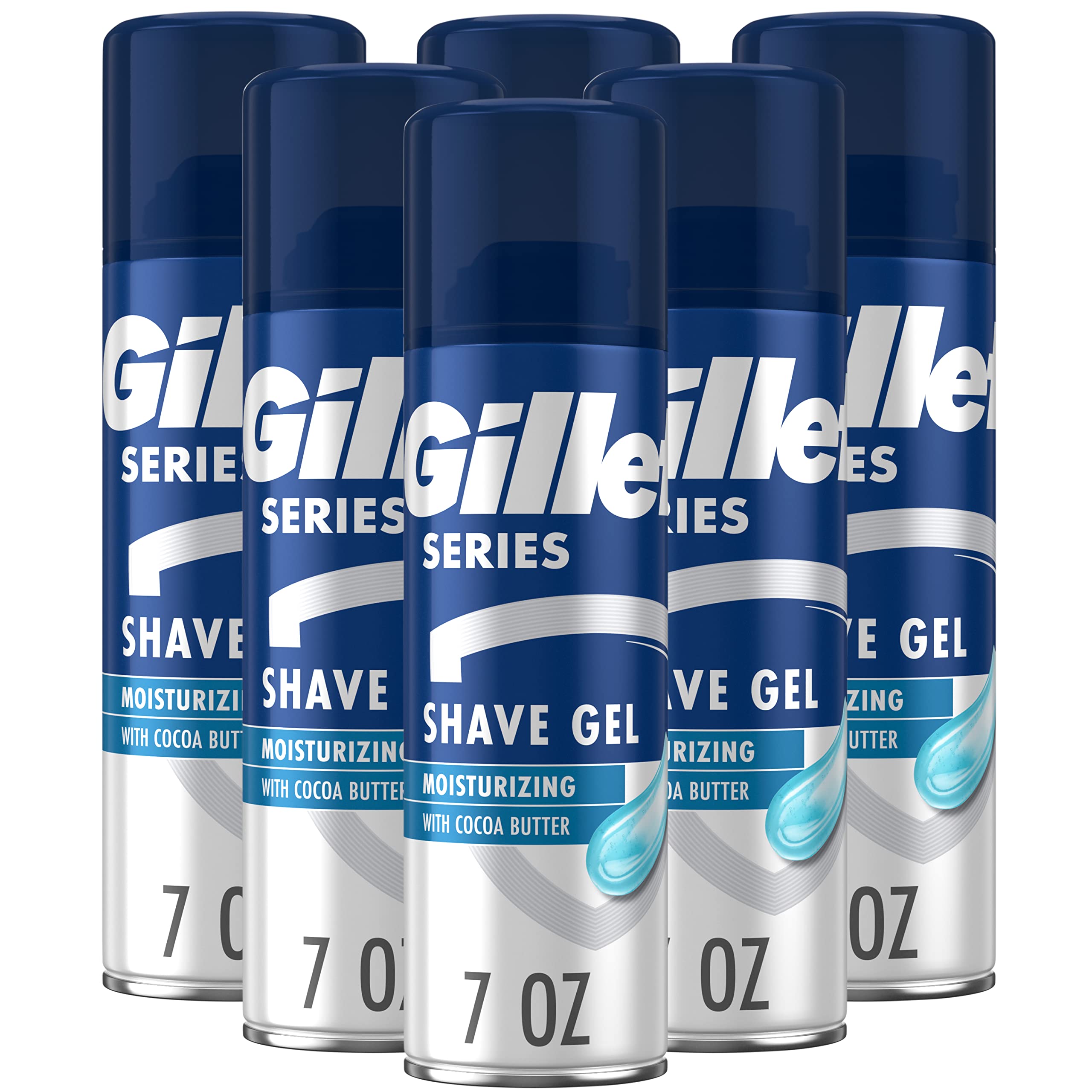 Gillette Series 3X Action Shave Gel, Moisturizing Twin Pack (7 Ounce Each) (Pack of 3)