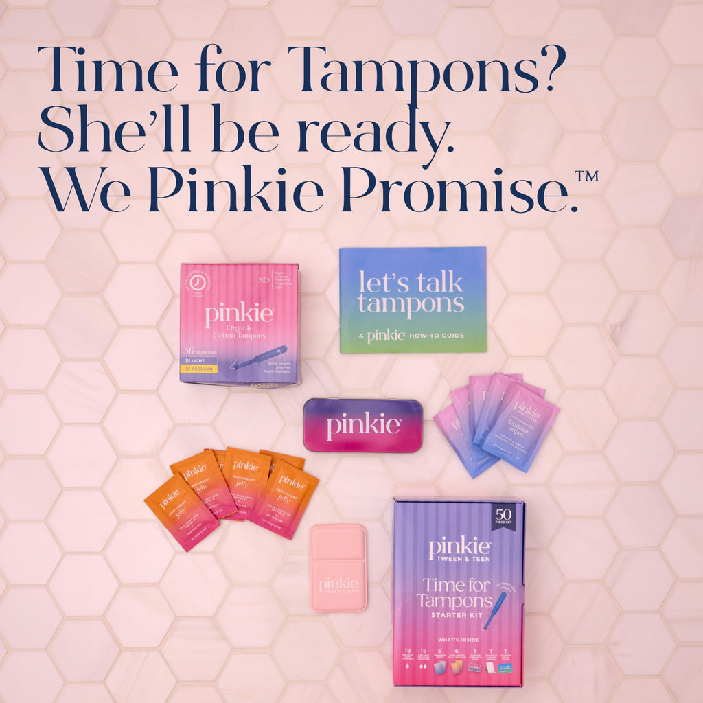Pinkie Time for Tampons Starter Kit for Teens & Beginners - 50 Piece Set