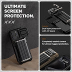 Buy now VRS DESIGN Damda Glide Ultimate for iPhone 15 Pro Max (2023), Premium Sturdy Fully Covered Camera Lens Protection Wallet Case with Multi-Functional Strap (Matte Black) at indiglob india