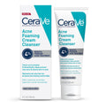 CeraVe Foaming Acne Cream Cleanser, Face Wash with 4% Benzoyl Peroxide, 5oz | Skin Care, Hyaluronic Acid, Niacinamide, Facial Cleanser, Acne Treatment For Face, Face Care, Gentle Cleanser, Ceramides