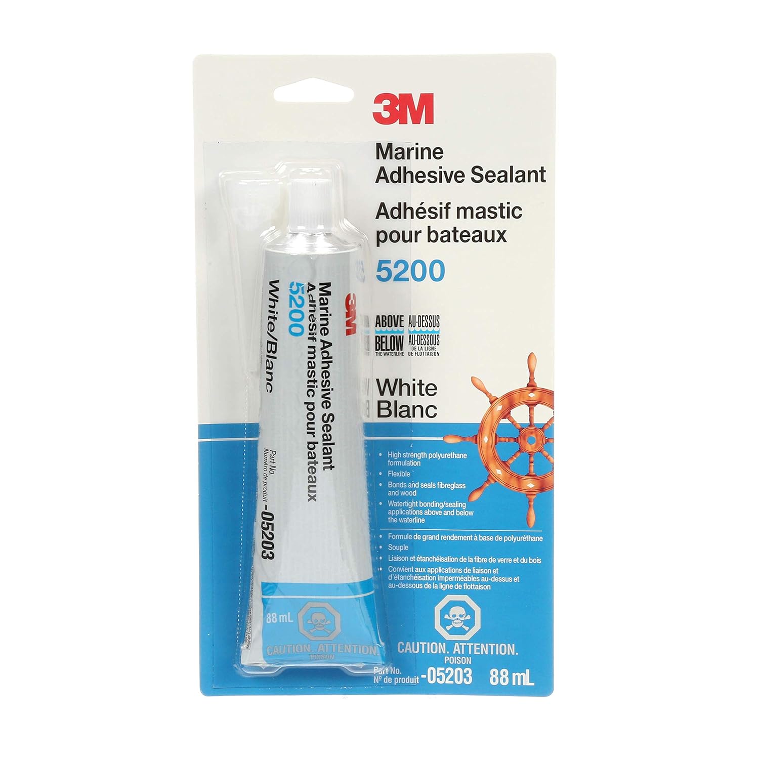 Buy now 3M Marine Adhesive Sealant 5200 (06500) Permanent Bonding and Sealing for Boats and RVs Above and Below the Waterline Waterproof Repair, White, 10 fl oz Cartridge 3 fl oz White Adhesive Sealant at indiglob india