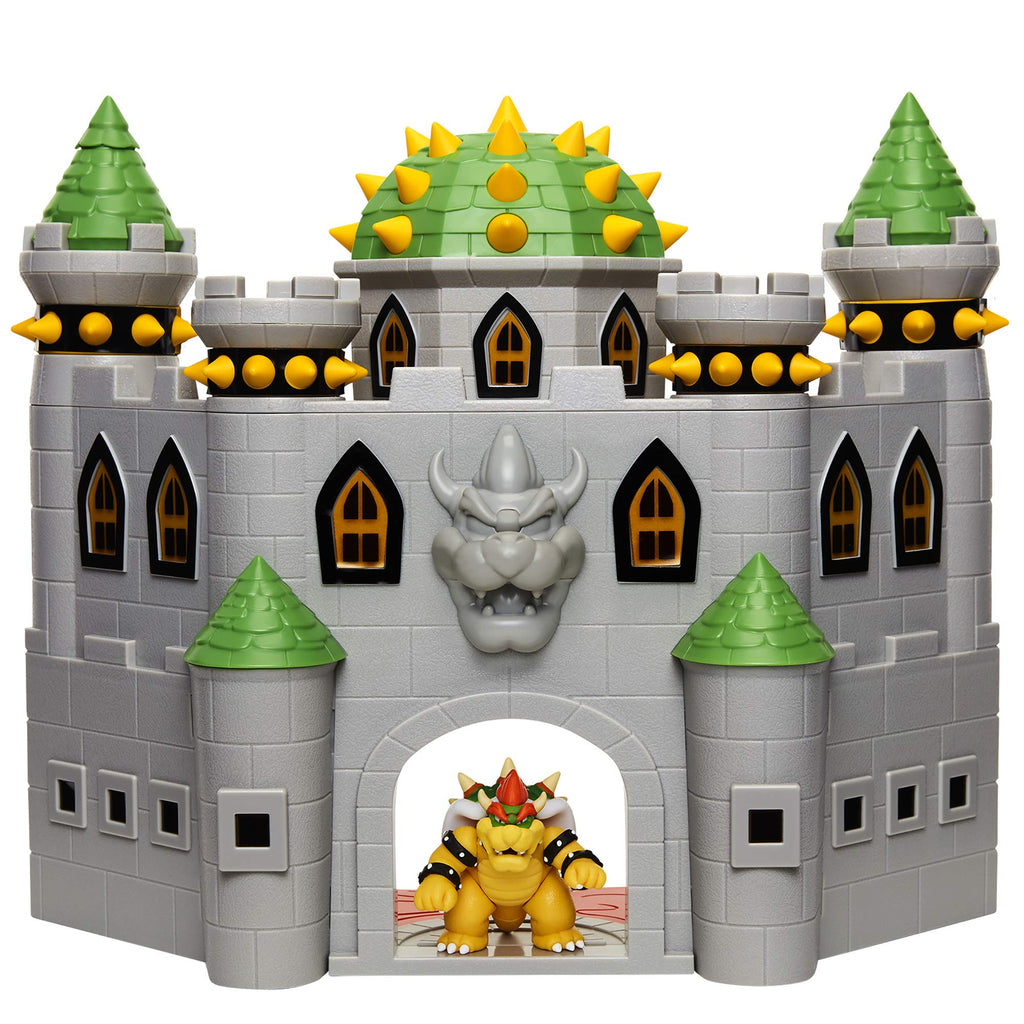 Buy now Super Mario Nintendo Deluxe Bowser's Castle Playset with 2.5" Exclusive Articulated Bowser Action Figure, Interactive Play Set with Authentic in-Game Sounds at indiglob india