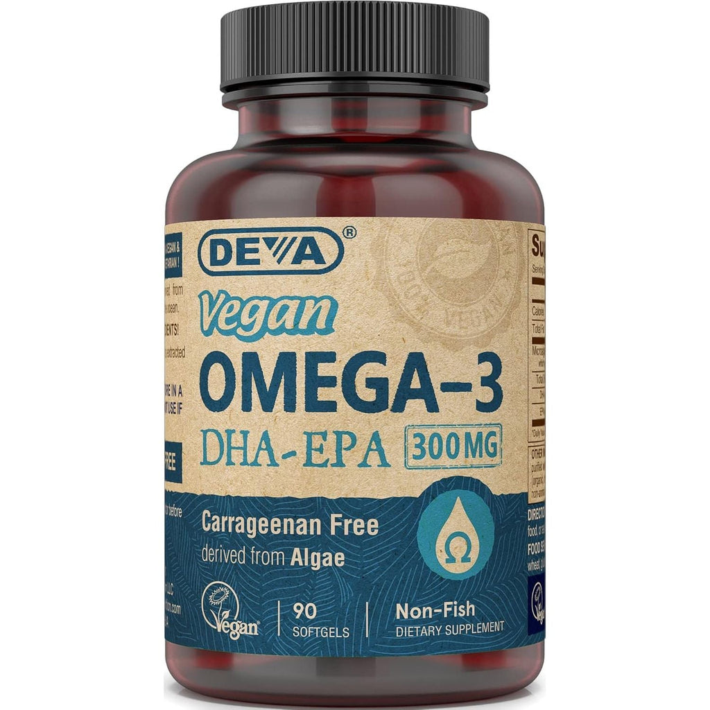 Buy now DEVA Vegan Omega-3 DHA EPA Supplement Once-Per-Day Softgel 300 MG - Carrageenan Gelatin & Gluten Free - Non-Fish Algae Oil Fatty Acids - 90 Softgels 90 Count (Pack of 1) at indiglob india