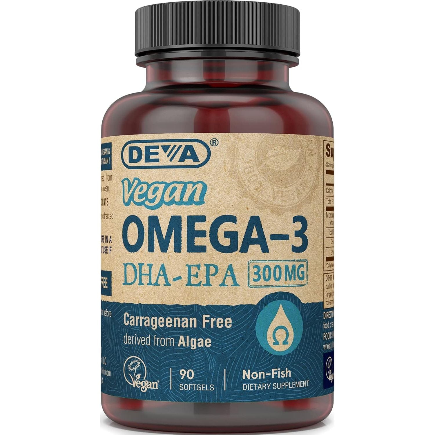 Buy now DEVA Vegan Omega-3 DHA EPA Supplement Once-Per-Day Softgel 300 MG - Carrageenan Gelatin & Gluten Free - Non-Fish Algae Oil Fatty Acids - 90 Softgels 90 Count (Pack of 1) at indiglob india