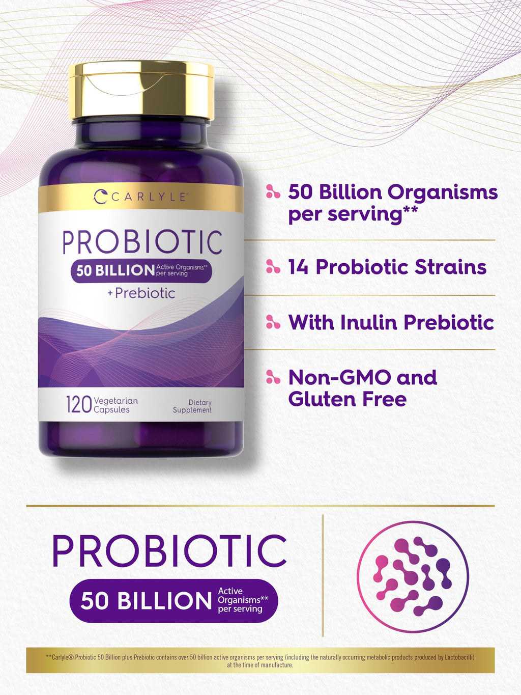 Carlyle Probiotics with Prebiotics | 120 Capsules