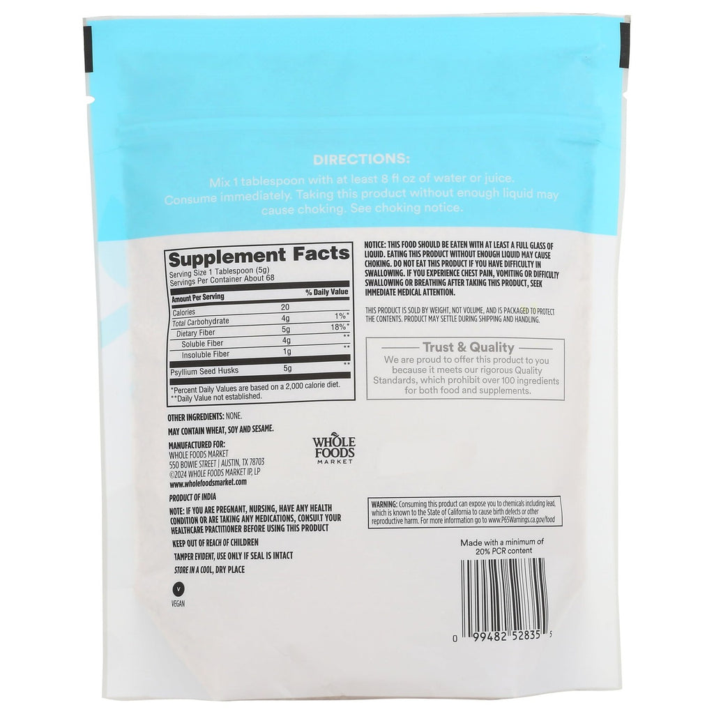 365 by Whole Foods Market, Psyllium Husk Conventional Ca Only, 12 Ounce