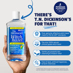 T.N. Dickinson's Witch Hazel 100% Natural Astringent | 8 Fl Oz | Pure Witch Hazel, Fragrance Free; Cleanses & Soothes Skin; Clinical Grade; for Face & Body