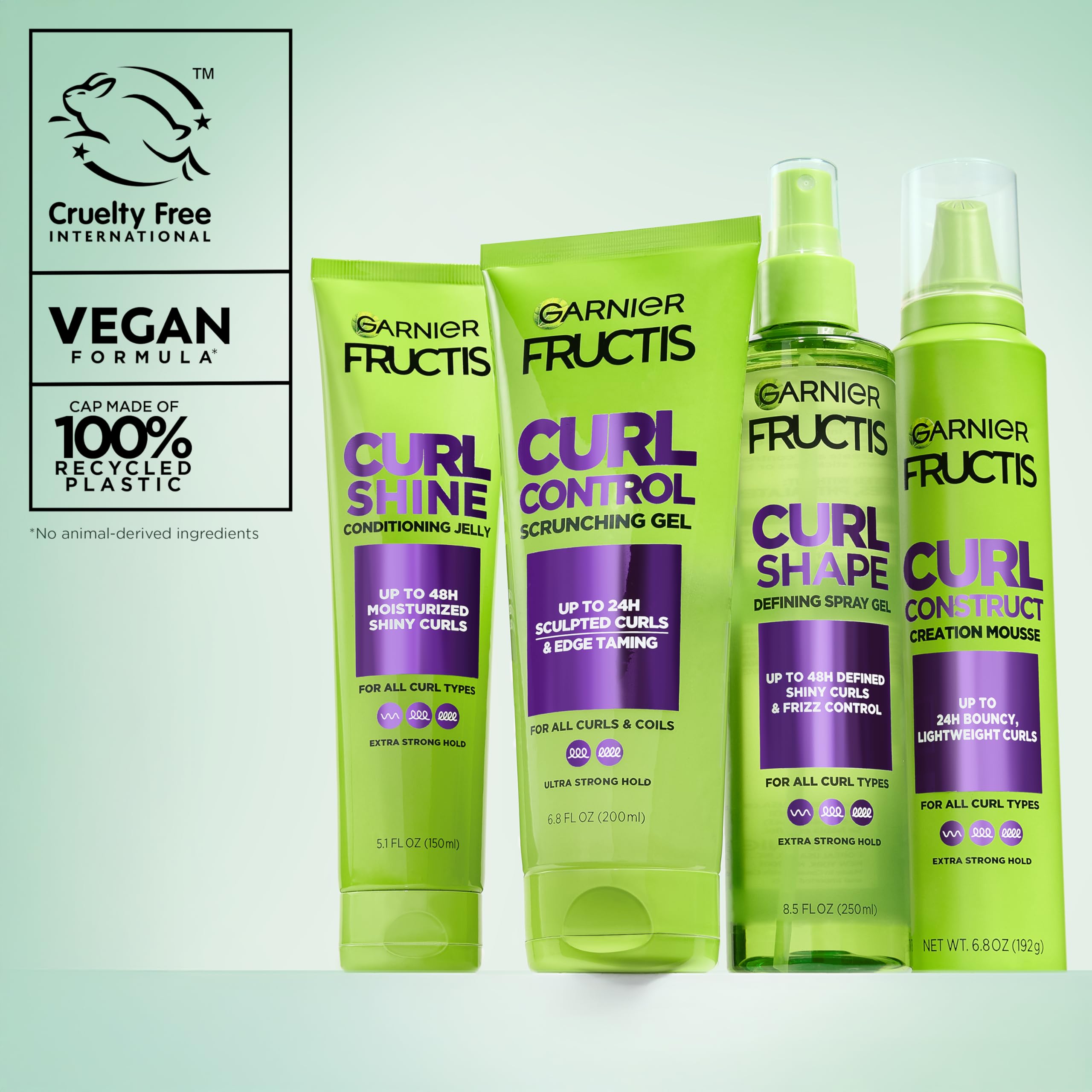 Garnier Fructis Curl Construct Creation Mousse, Curl Activator Provides Frizz Control, Long-Lasting Hold, and No Weigh-Down for Curly, Wavy, and Coily Hair, 6.8 oz (Packaging May Vary)