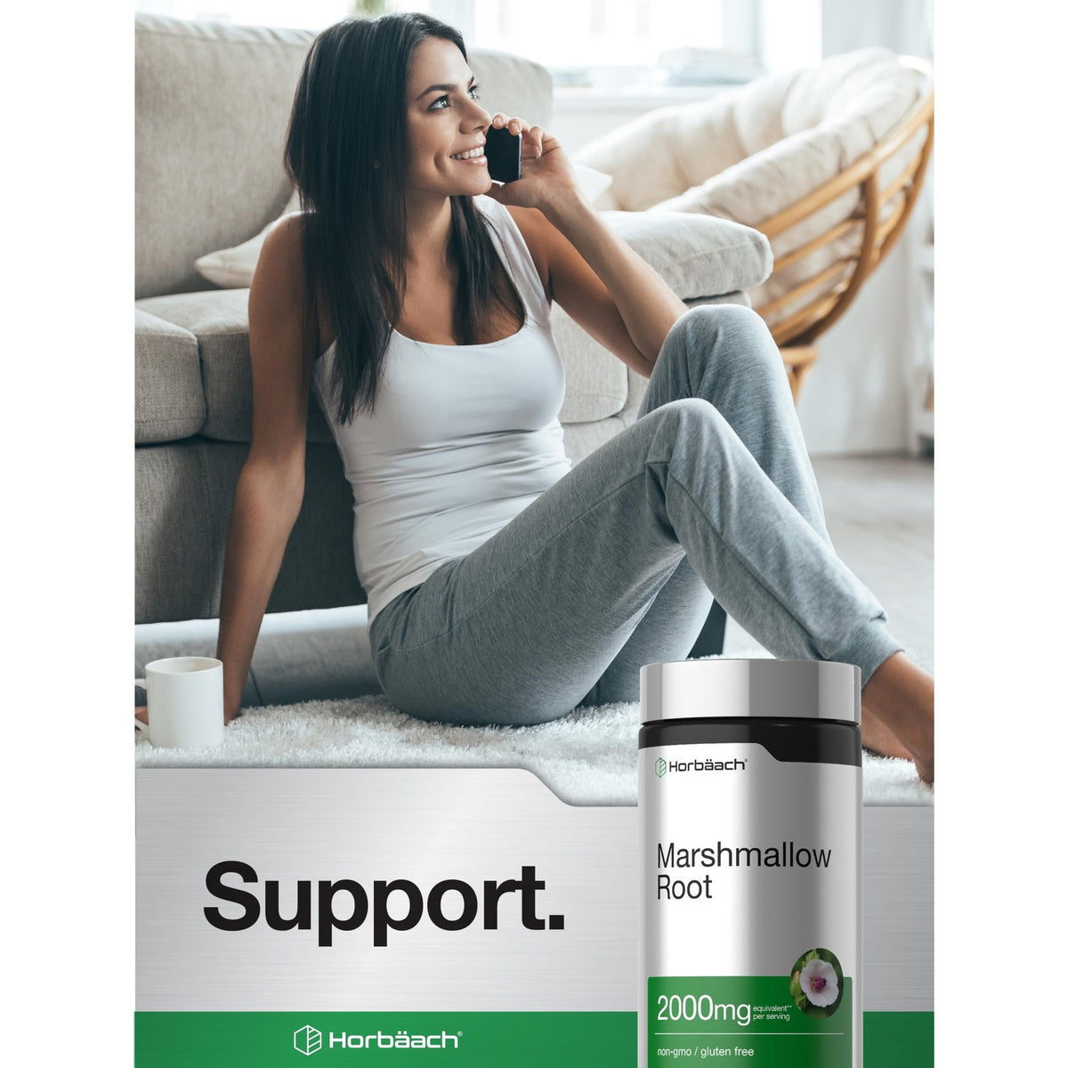 Horbäach Marshmallow Root Capsules | 120 Count | Non-GMO & Gluten Free