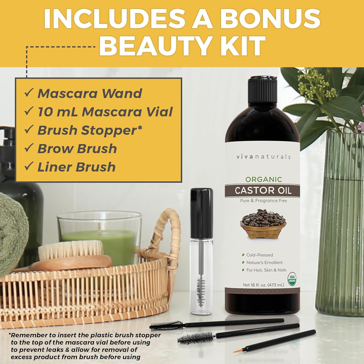 Buy now Viva Naturals Cold pressed Organic Castor Oil 16 fl oz - Castor Oil for Face, Eyelashes, Traditional Eyebrow Serum, Hair Oil - Certified Organic & Non-GMO at indiglob india
