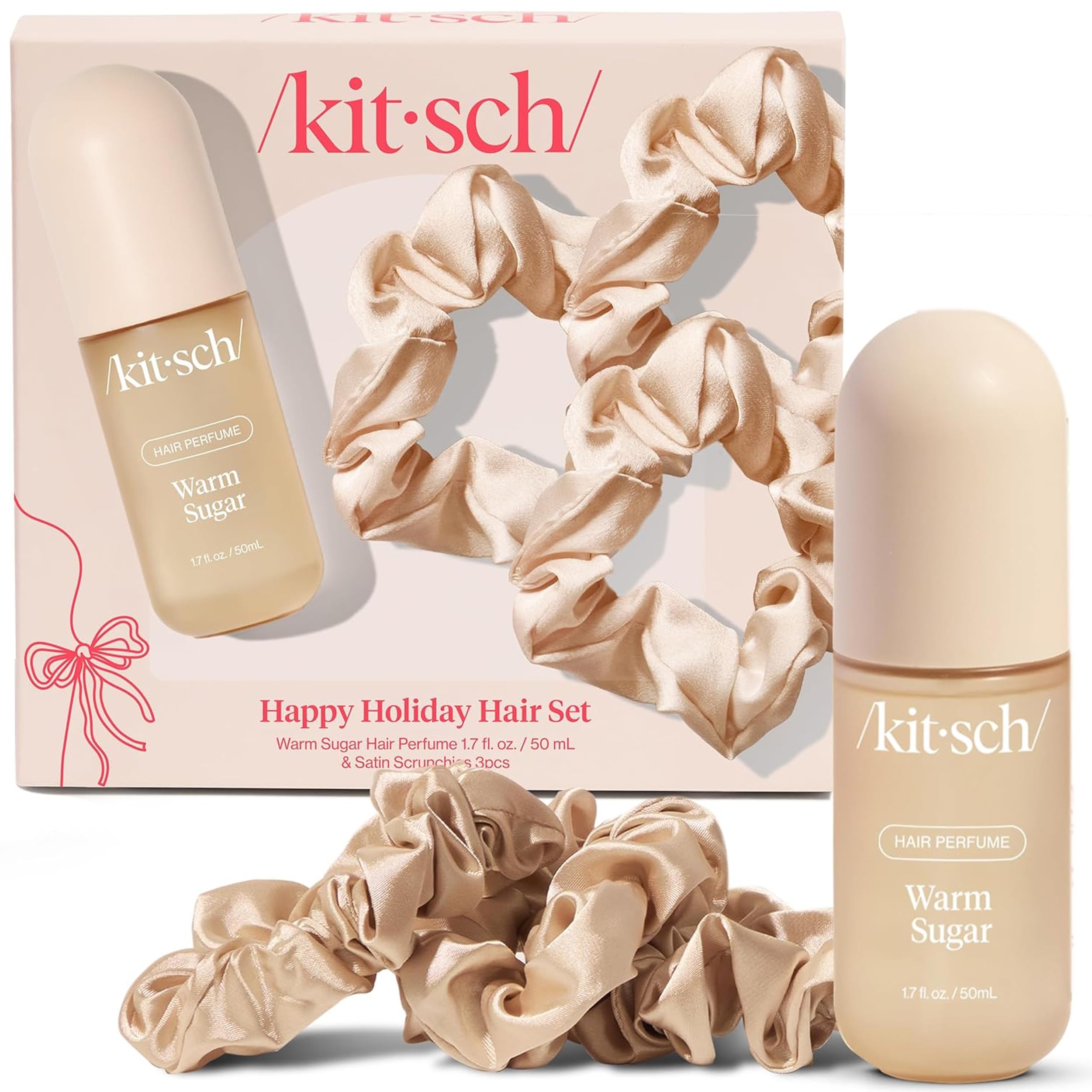 Buy now Kitsch Hair Perfume for Women - Pistachio Latte | Clean, Deodorizing & Patented Odor-Eliminating Technology Hair Spray & Body Mist - Freshen Hair, Body & Pillows - Coconut & Warm Coffee Scent - 50mL Warm Sugar with Satin Scrunchies at indiglob india