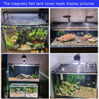 Magnetic Aquarium lid Fish Tank Hood top Cover Anti-Jumping net Cover mesh to Protect Fishs Jumping Out of Fishes Tank Hoods