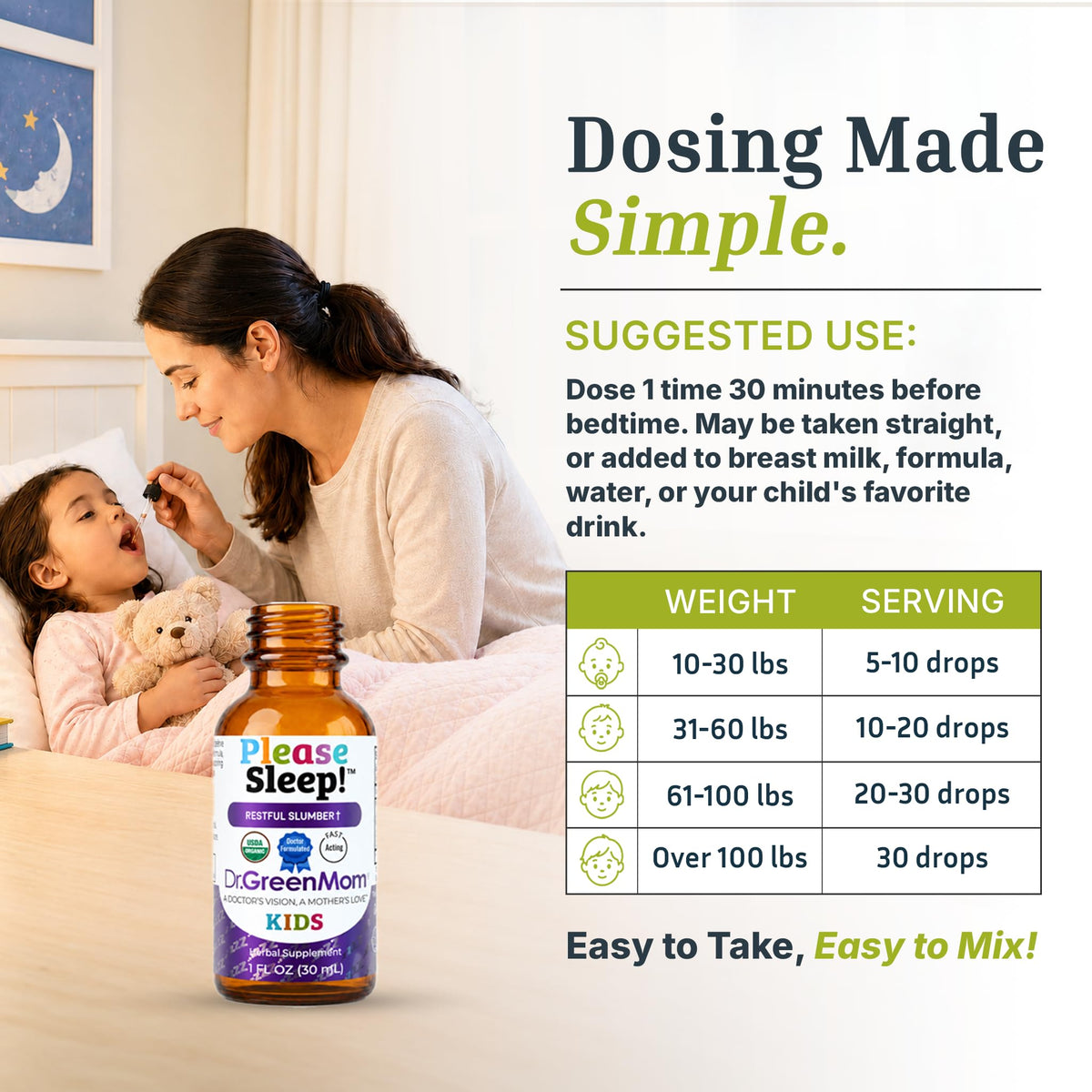 Dr. Green Mom Please Sleep! Kids Sleep Support — Melatonin Free Liquid Drop