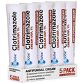 Globe Clotrimazole Cream 1% Antifungal Itch Relief Treatment, 1 oz Tube, 5 Pack