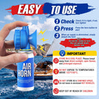 2 Pack 1.4oz 122dB Air Horn Mini, Heard 1/2 Mile