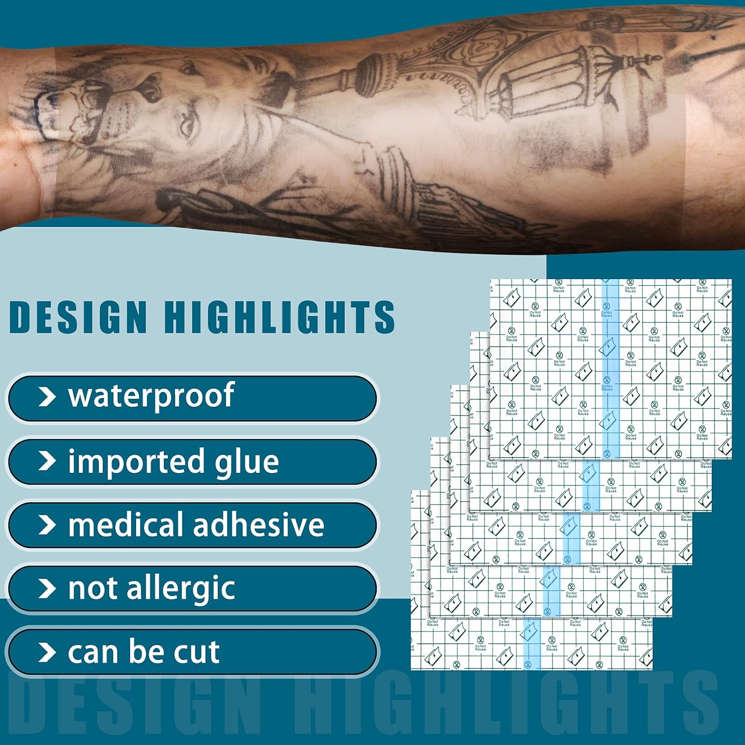 Buy now TrelaCo 50 Pcs Shower Waterproof Patch Transparent Stretch Adhesive Bandage Large Shower Protector Cover Waterproof Dressing Transparent Film Adhesive Bandages, 6 x 8 Inch at indiglob india