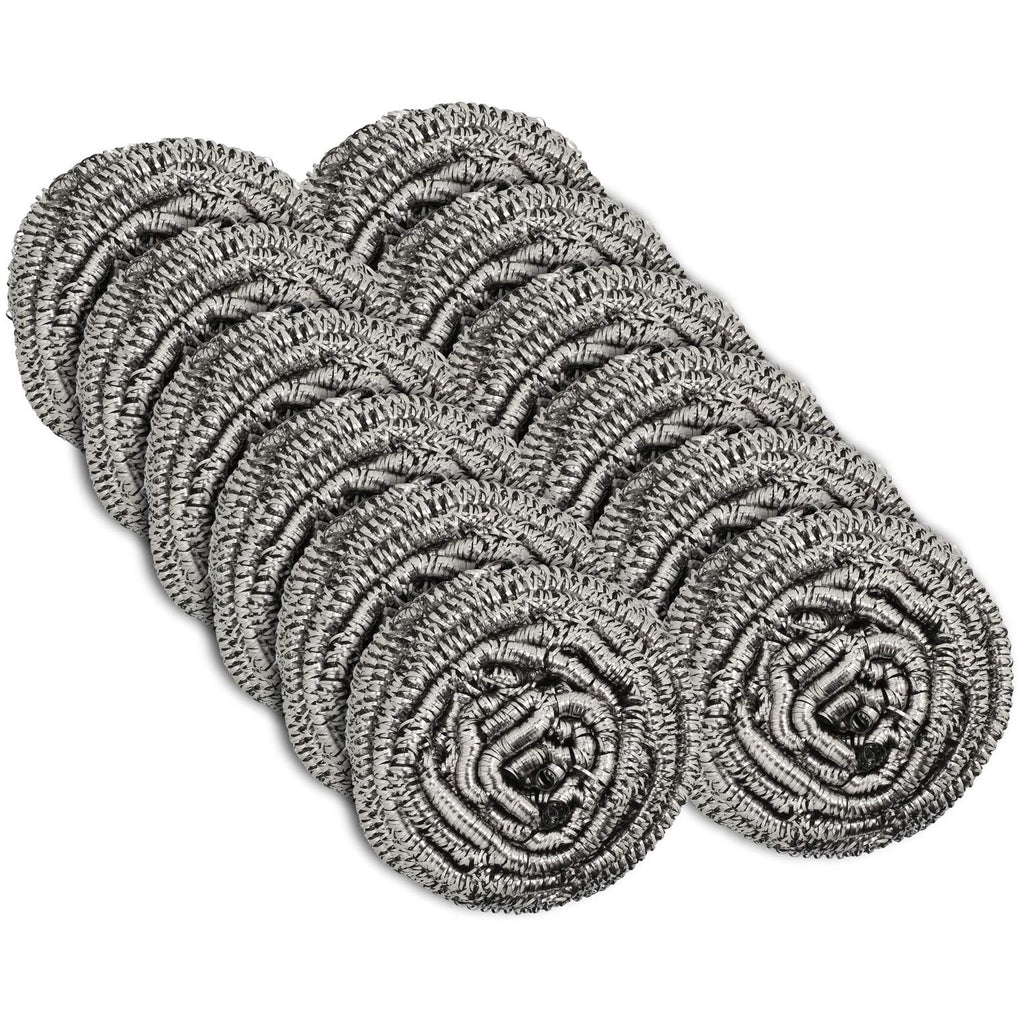 12 Pack Stainless Steel Scourers by Scrub It – Steel Wool Scrubber Pad Used for Dishes, Pots, Pans, and Ovens. Easy scouring for Tough Kitchen Cleaning.