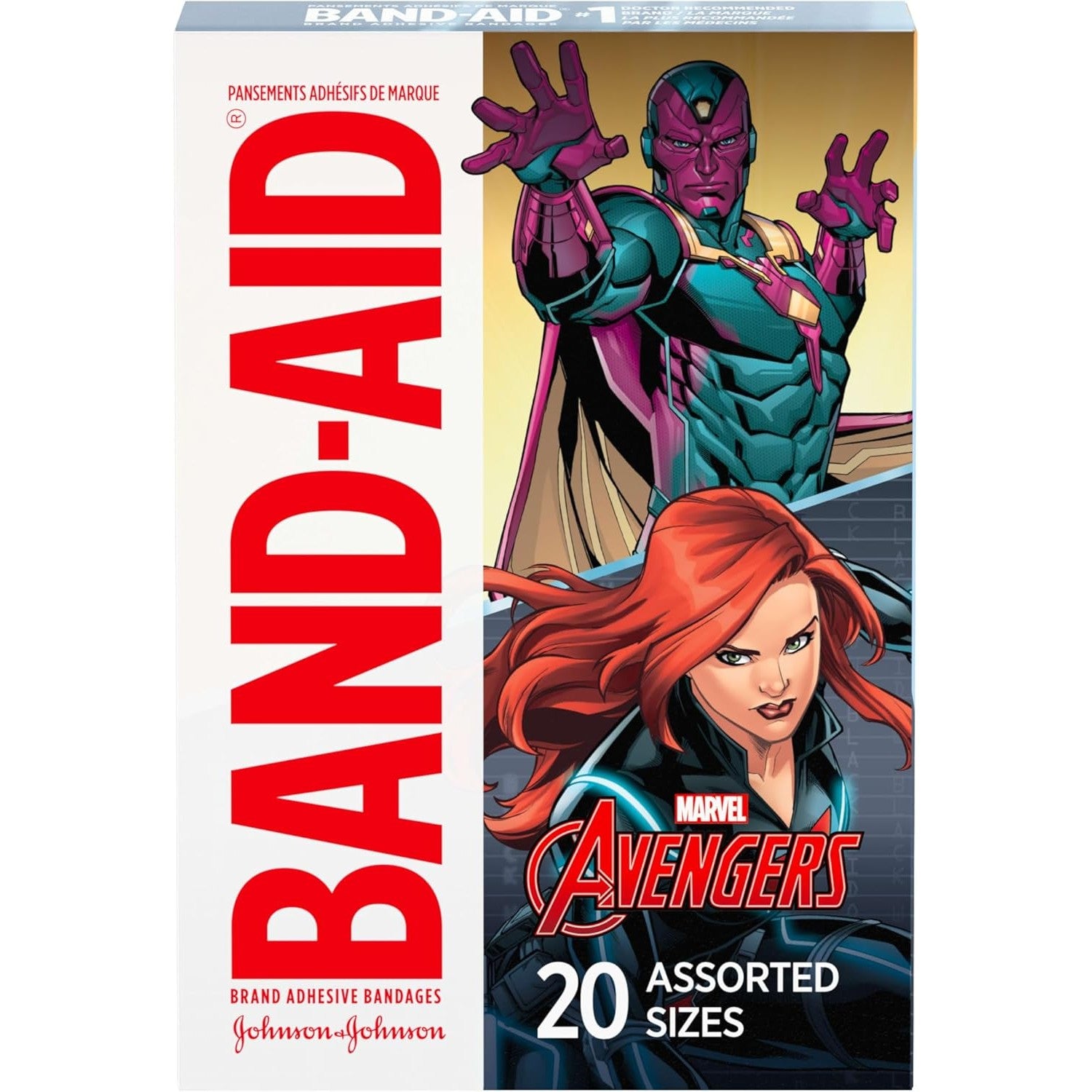 Buy now Band-Aid Brand Adhesive Bandages for Minor Cuts & Scrapes, Wound Care Bandages Featuring Marvel Avengers Characters, Fun Decorative Bandages for Kids & Toddlers, Assorted Sizes, 20 ct at indiglob india