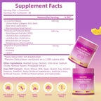 BAKAKOUL Feminine Probiotics Gummies for Women, Vaginal Probiotics with Slippery Elm,Prebiotics & Probiotics Supports pH Balance,Immune Health, Vegan, Non-GMO, Pineapple Flavor,60 Gummies 1 Pack