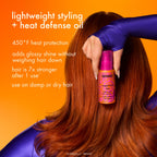 amika superfruit star lightweight hair styling + heat defense oil | heat protection, strengthen + reduce breakage, smooth frizz, add glossy shine | for all hair types