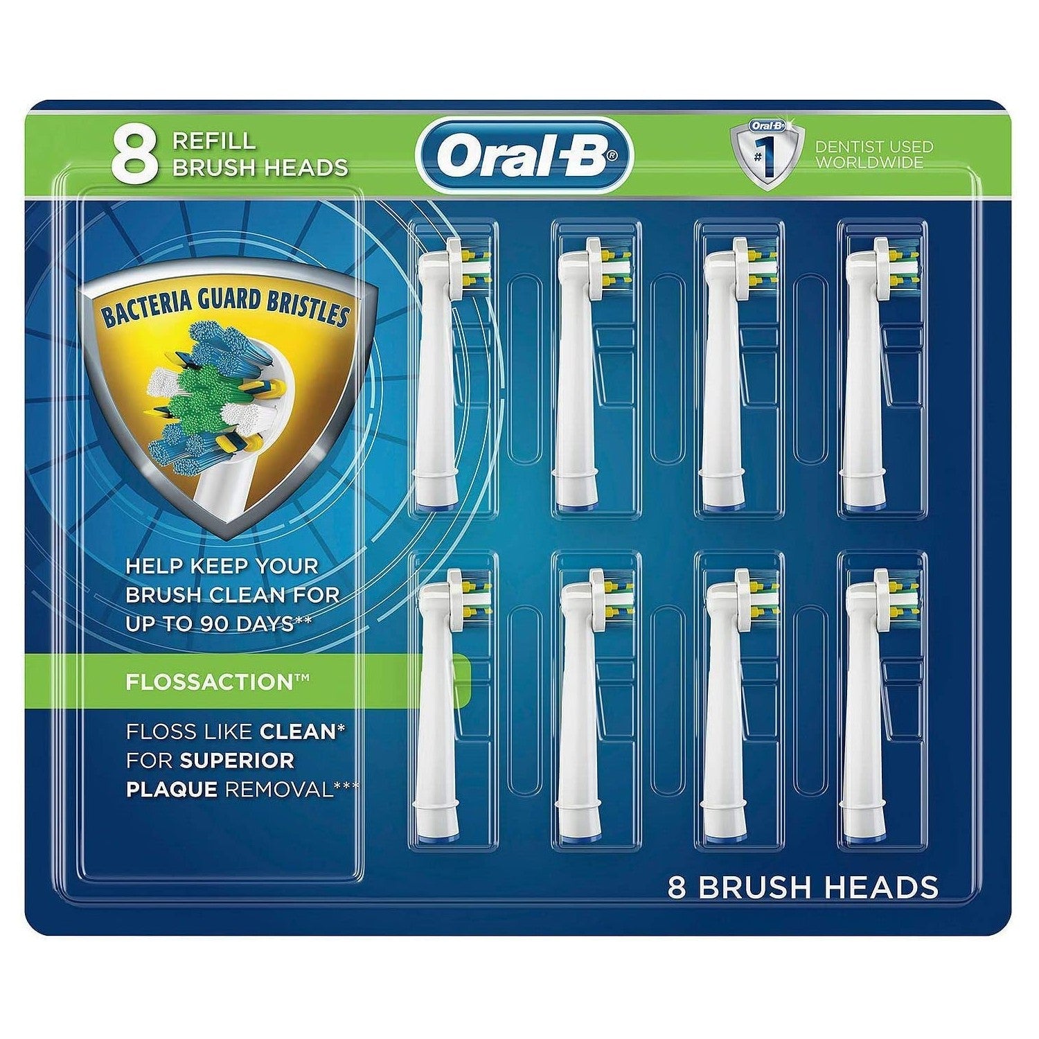 Buy now Oral-B - Floss Action Replacement Brush Heads,8 Pieces at indiglob india