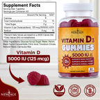 NEW AGE Vitamin D3 5000 IU 125mcg Gummies - Immune Supplement - Non-GMO, Gluten-Free, Dairy-Free, No Gelatin (120 Gummies (Pack of 2))
