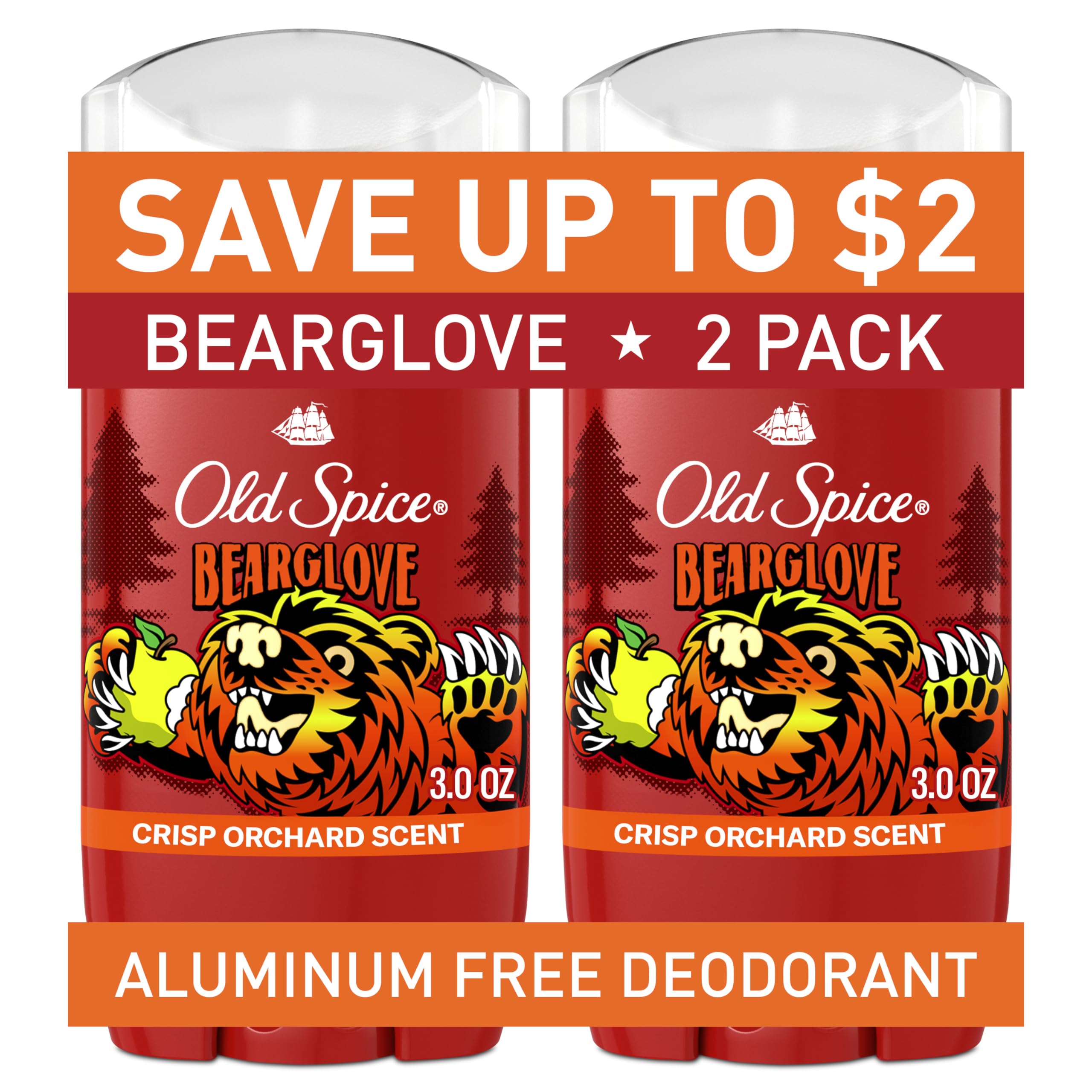 Old Spice Aluminum Free Deodorant for Men, 24/7 Long-Lasting Freshness & Scent, Long Lasting Protection to Help Fight Odors, Legendary Fragrance, Wolfthorn Sweet Citrus Scent, 3 oz (Pack of 2)