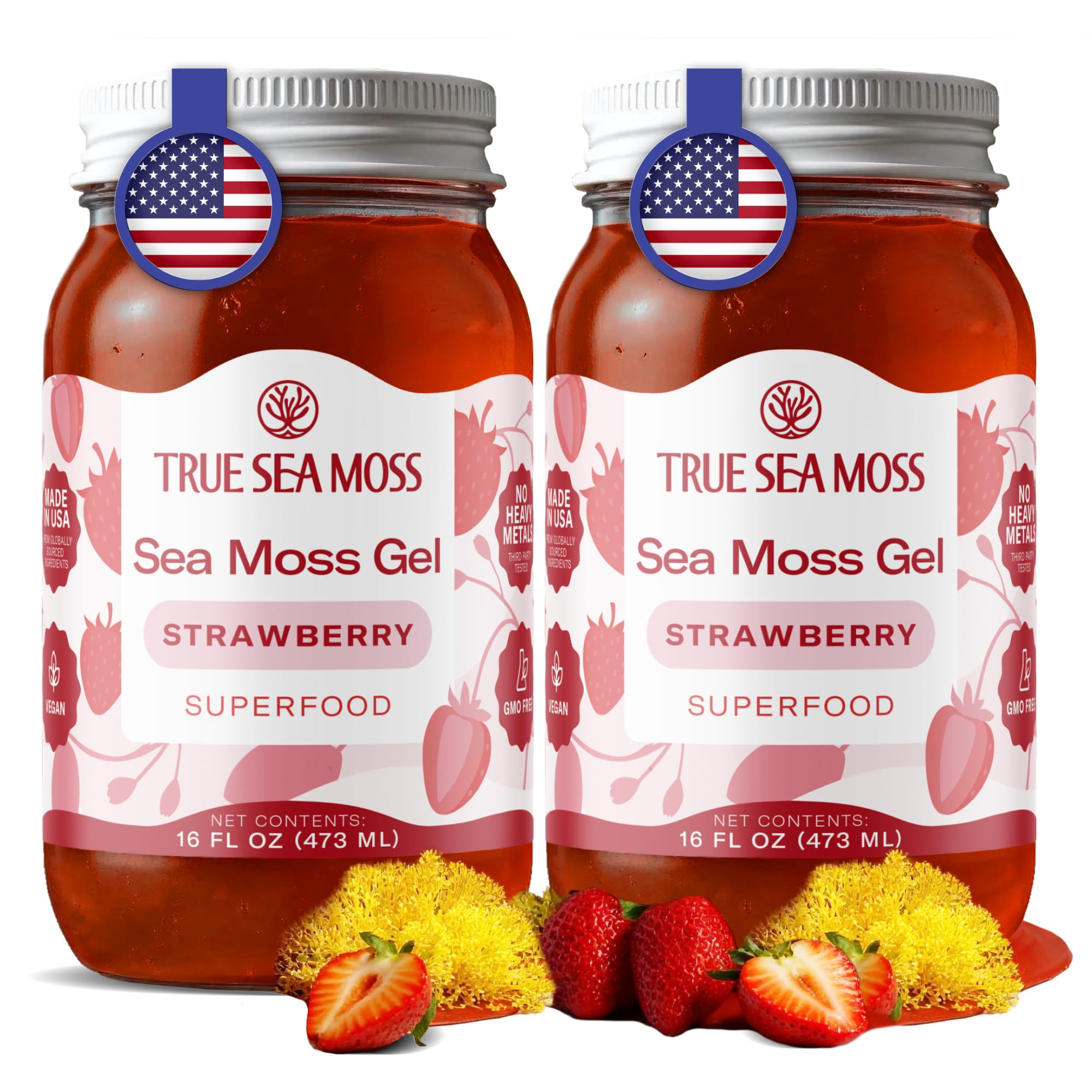 Buy now TrueSeaMoss Sea Moss Gel – Made in USA – Wildcrafted Seamoss, Fruits & Jarred Vegetables – Pineapple, Pack of 1 (Labels may Vary) Strawberry 16 Fl Oz (Pack of 2) at indiglob india