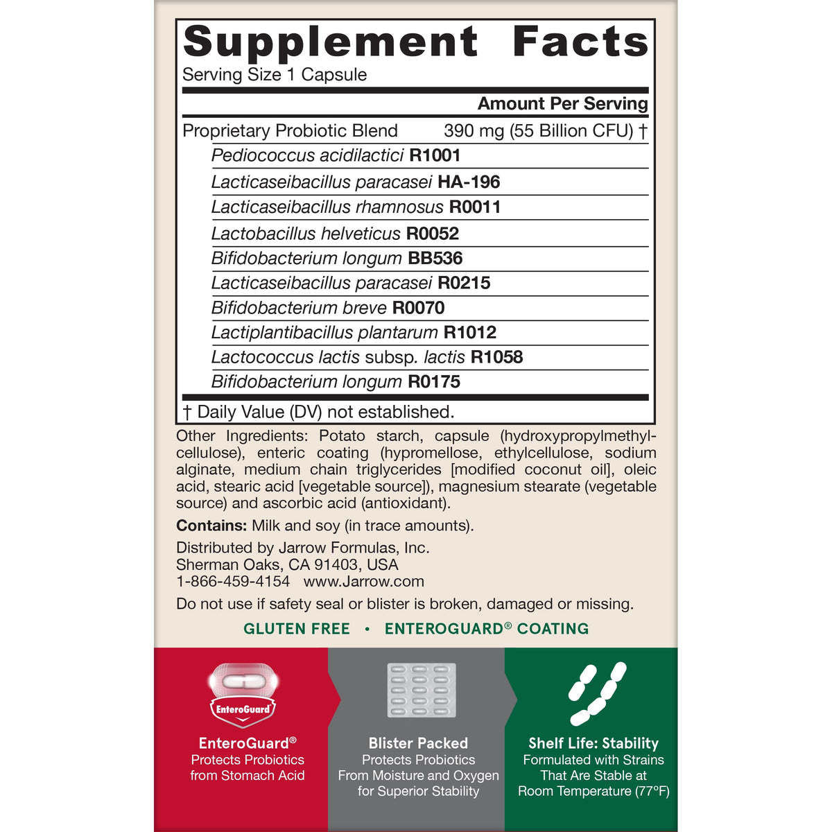 Jarrow Jarro-Dophilus EPS Advanced Probiotic, Digestive Support,30 Capsules