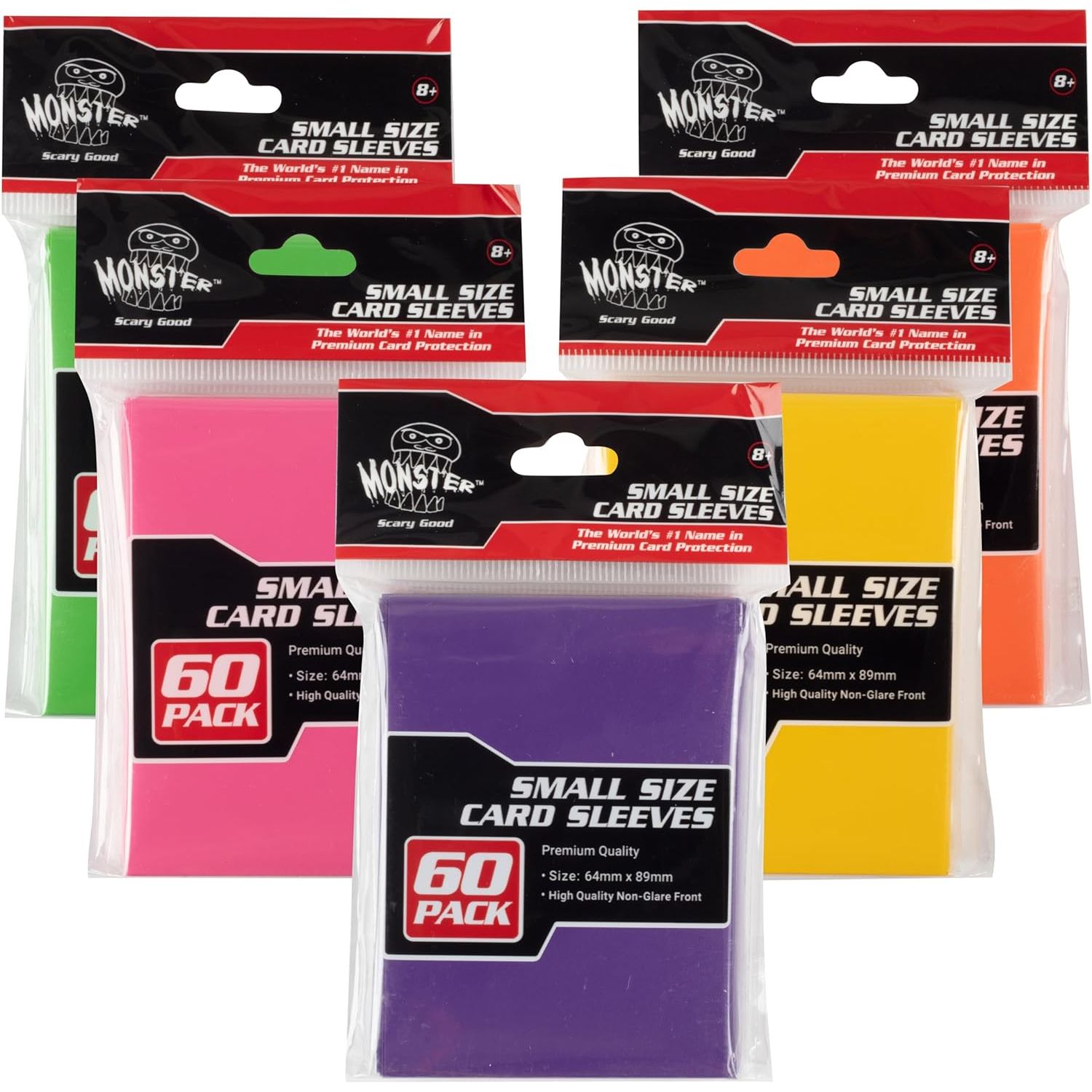 Buy now Monster Protectors Card Sleeves(300 Pack) -Small Size(64mm x 89mm) Bright Multi-Color Set of Card Protectors-Compatible with Yugioh & other Collectible TCGs & Sports Cards- Keep cards safe during play Bright at indiglob india