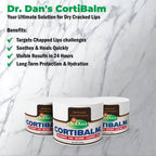 Dr. Dan's Cortibalm Healing Lip Balm Jar for Severely Chapped Lips, 3-Pack
