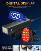 DARKBEAM Bike Lights for Night Riding USB-C Bicycle Lights Set 4+5 Modes