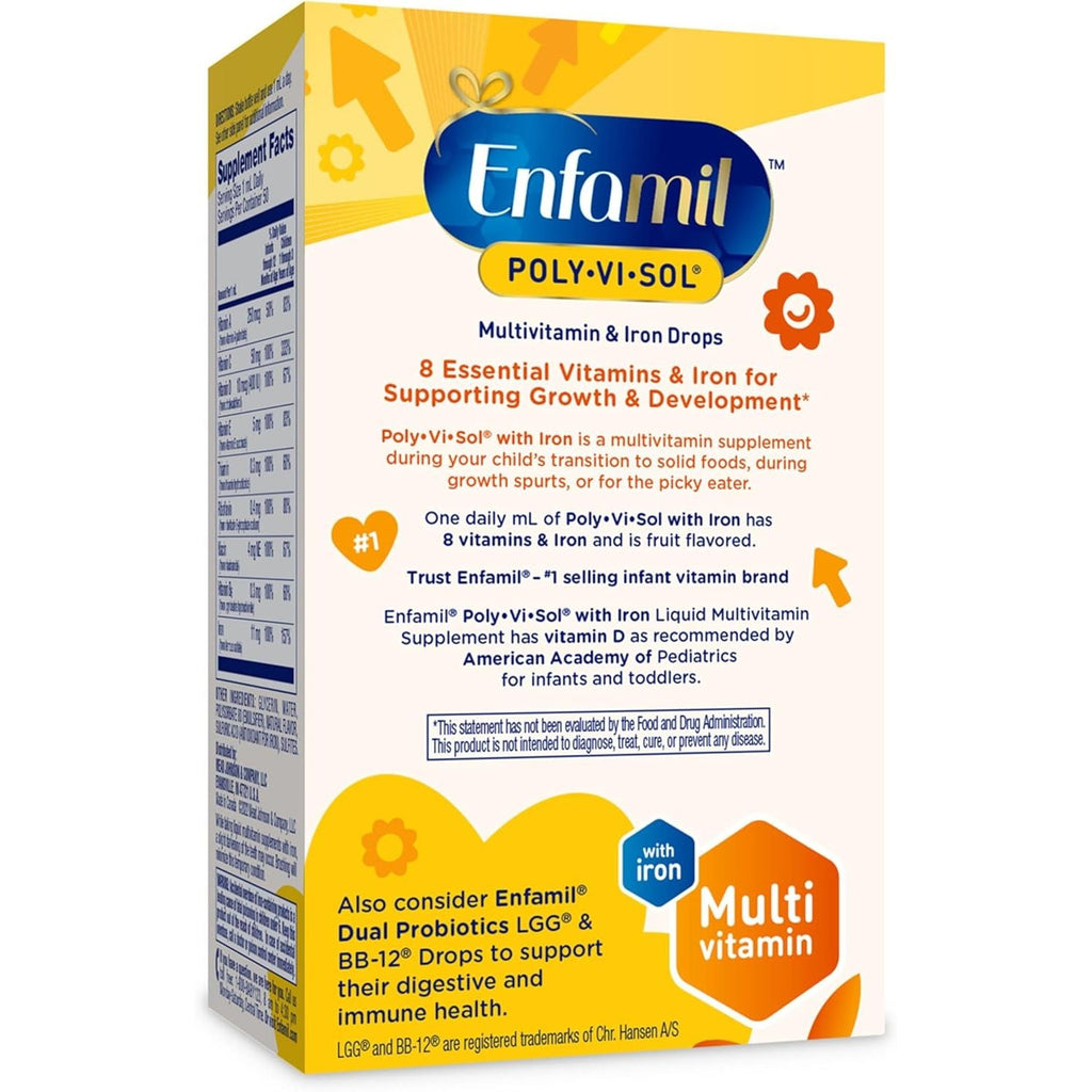 Buy now Enfamil Poly-Vi-Sol with Iron Liquid Multivitamin Drops, Supports Growth & Development*, 50mL Bottle at indiglob india