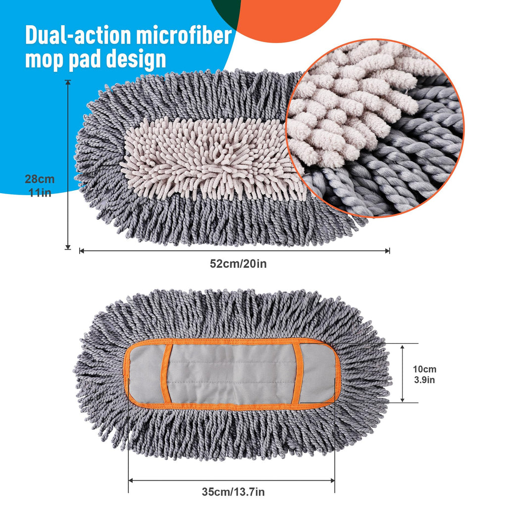 CLEANHOME Microfiber Dust Mop Replacement Pads for Hardwood Floor Cleaning