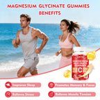 Magnesium Glycinate Gummies 400mg, Sugar Free Magnesium Gummies for Sleep, Muscle Support and Relaxation, Calm Magnesium Supplements for Women and Men, 90 Count