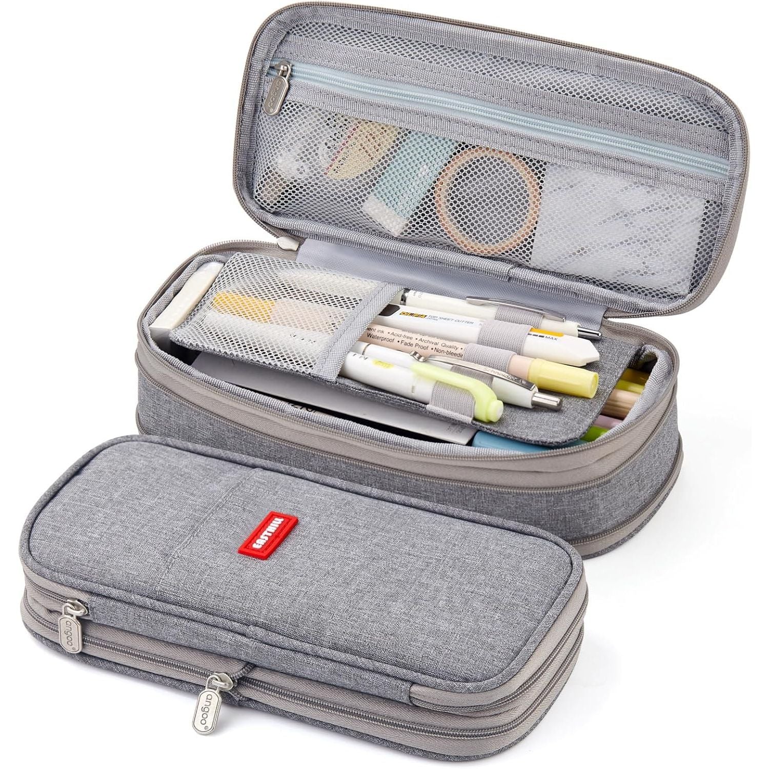 Buy now EASTHILL Big Capacity Pencil Pen Case Office College School Large Storage High Capacity Bag Pouch Holder Box Organizer Light Blue Gray at indiglob india