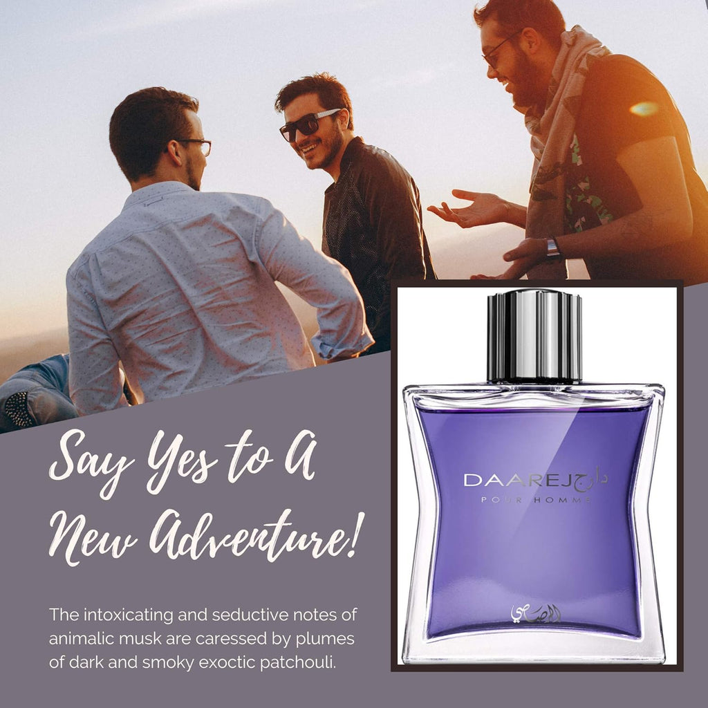 Buy now RASASI Dareej For Men Eau De Parfum Spray - 100ML (3.4 Oz) Long Lasting Arabian Perfume - Bold & Premium Fragrance for Special Occasions & Daily Wear, An Essential Perfume Men that Lasts All Day at indiglob india