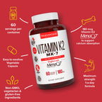 Truevantage Vitamin K2 MK-7 180 mcg MenaQ7-60 Vegetable Capsules