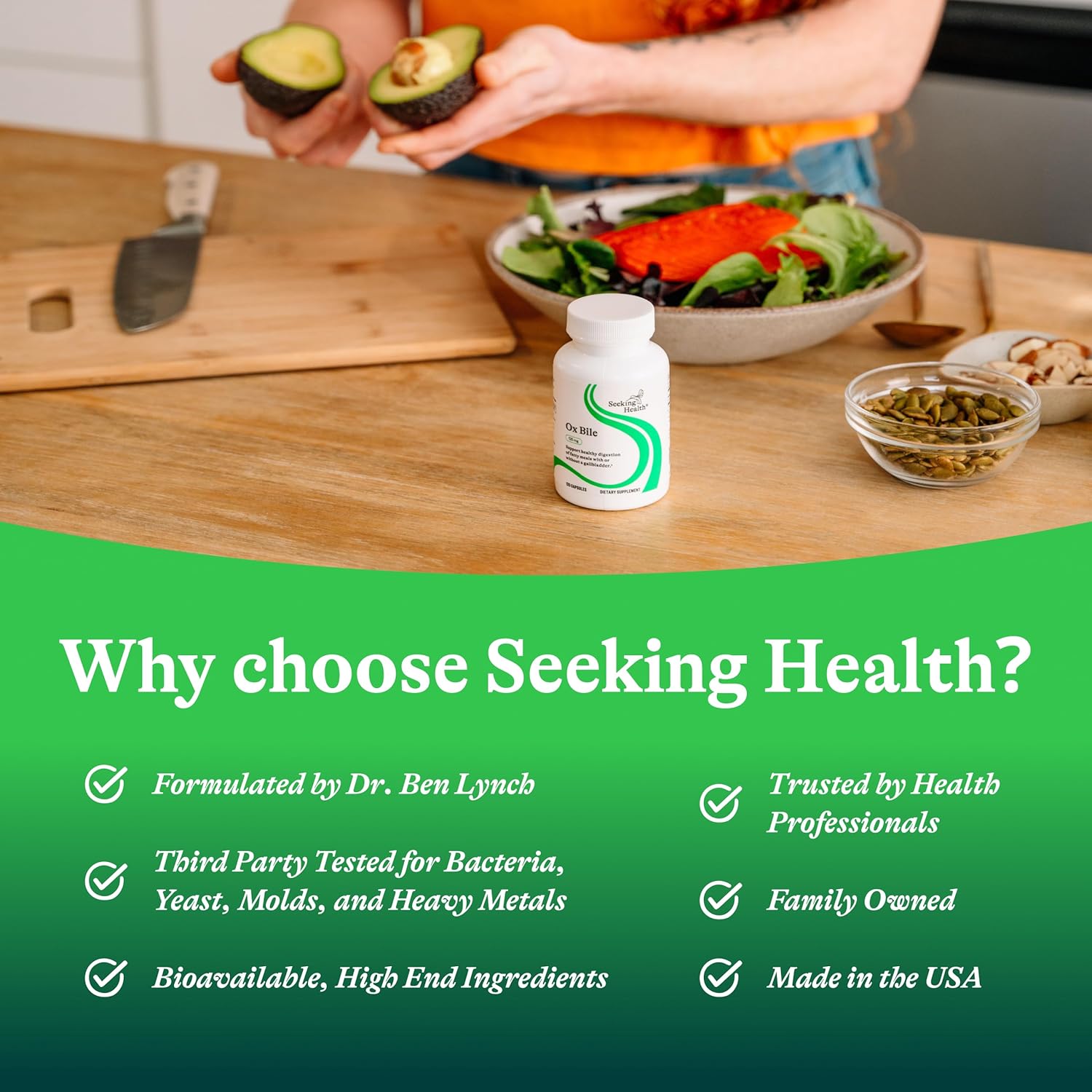 Buy now Seeking Health Ox Bile, 125 mg Digestive Enzyme Supplement, Gallbladder Support, Histamine Intolerance Support, Capsules (120 Capsules) at indiglob india