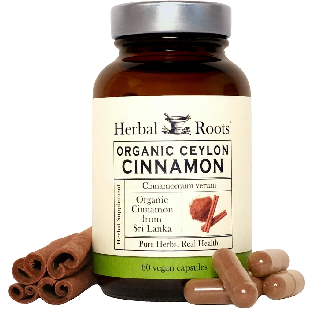 Herbal Roots Organic Ceylon Cinnamon Capsules, USDA Certified Organic, Circulatory Support, 60 Vegan Capsules