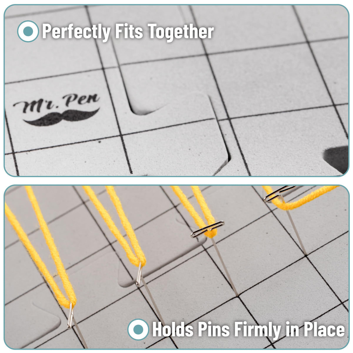 Mr. Pen- Blocking Mats for Knitting & Crochet Projects, 12" x 12"