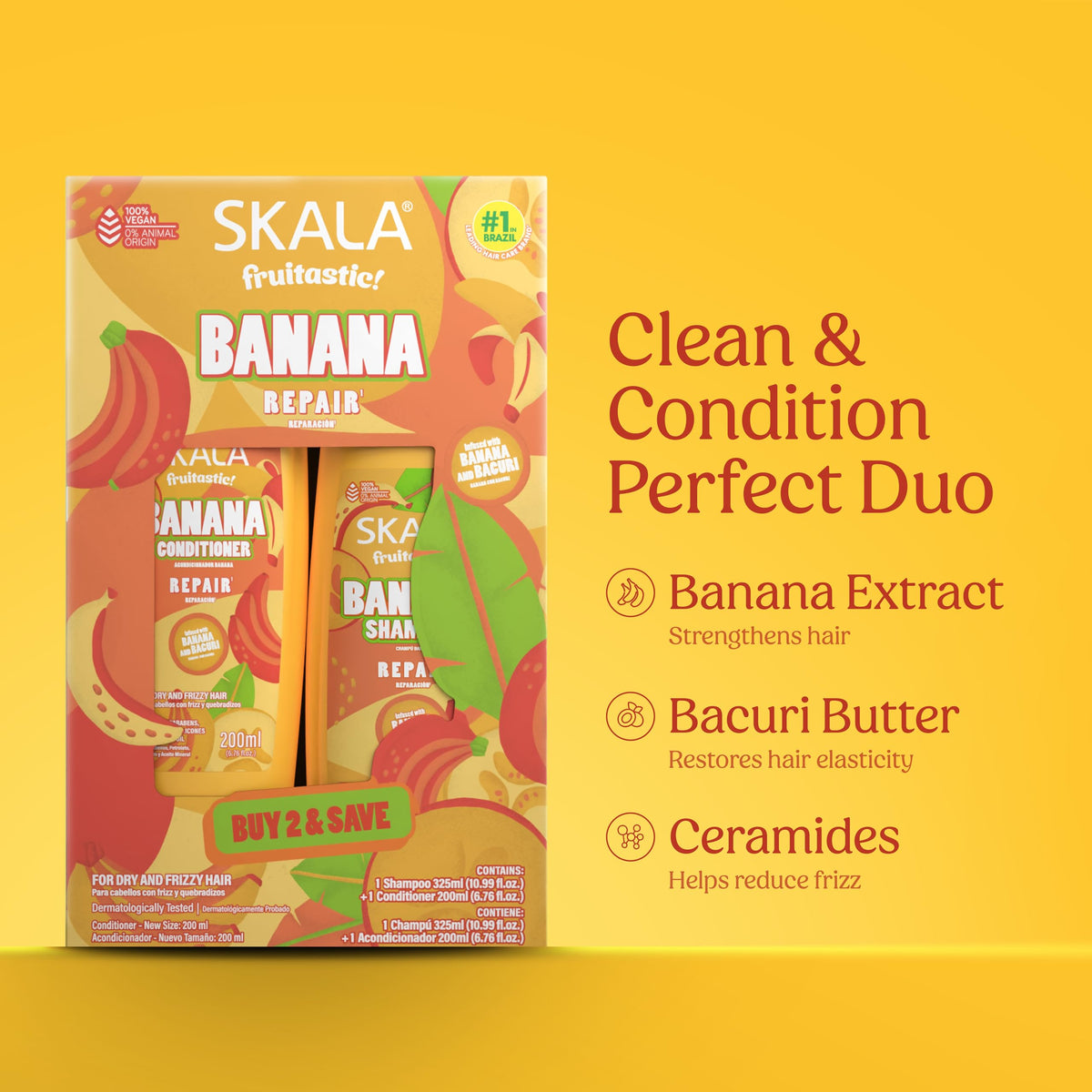 SKALA Fruitastic Banana Shampoo & Conditioner Kit 10.99 Fl Oz Each