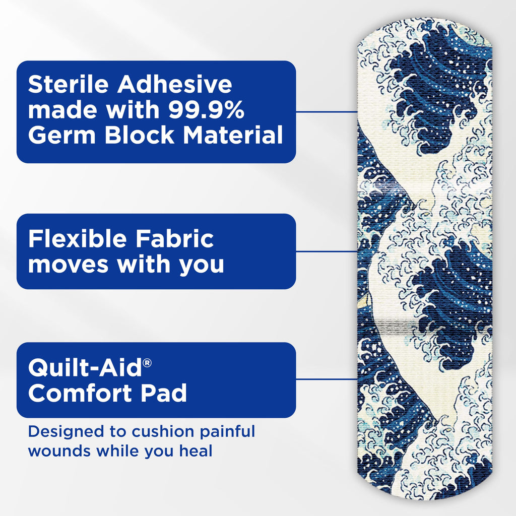 BAND-AID Brand Flexible Fabric Adhesive Bandages, Hokusai Designs, 50 Count