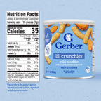 Gerber Stage 3 Mild Cheddar Lil Crunchies Snack, 1.48 Oz, 6 Pack