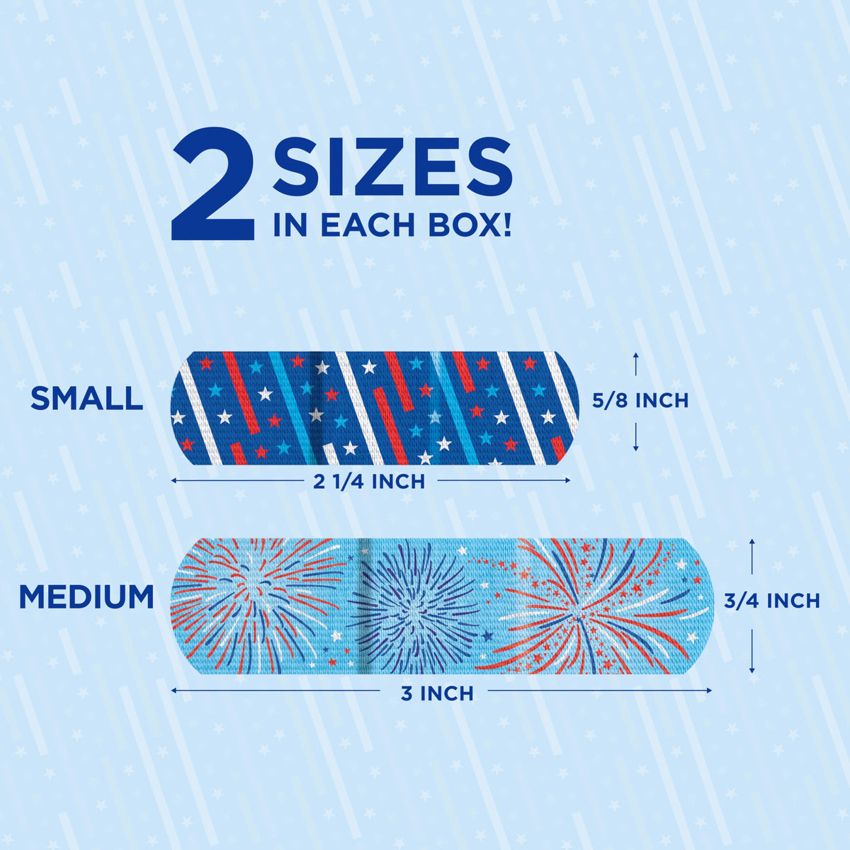 BAND-AID Brand Flexible Fabric Adhesive Bandages, Red, White & Blue, 45 Ct