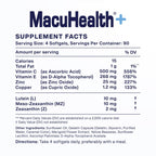 Macuhealth Plus+ Eye Vitamin Supplement for Adults - Lutein & Zeaxanthin | 90 days Supply, Carotenoid Formula, Unflavored Softgels, Meso-Zeaxanthin with Vitamin C & E, Zinc, Balanced carotenoids