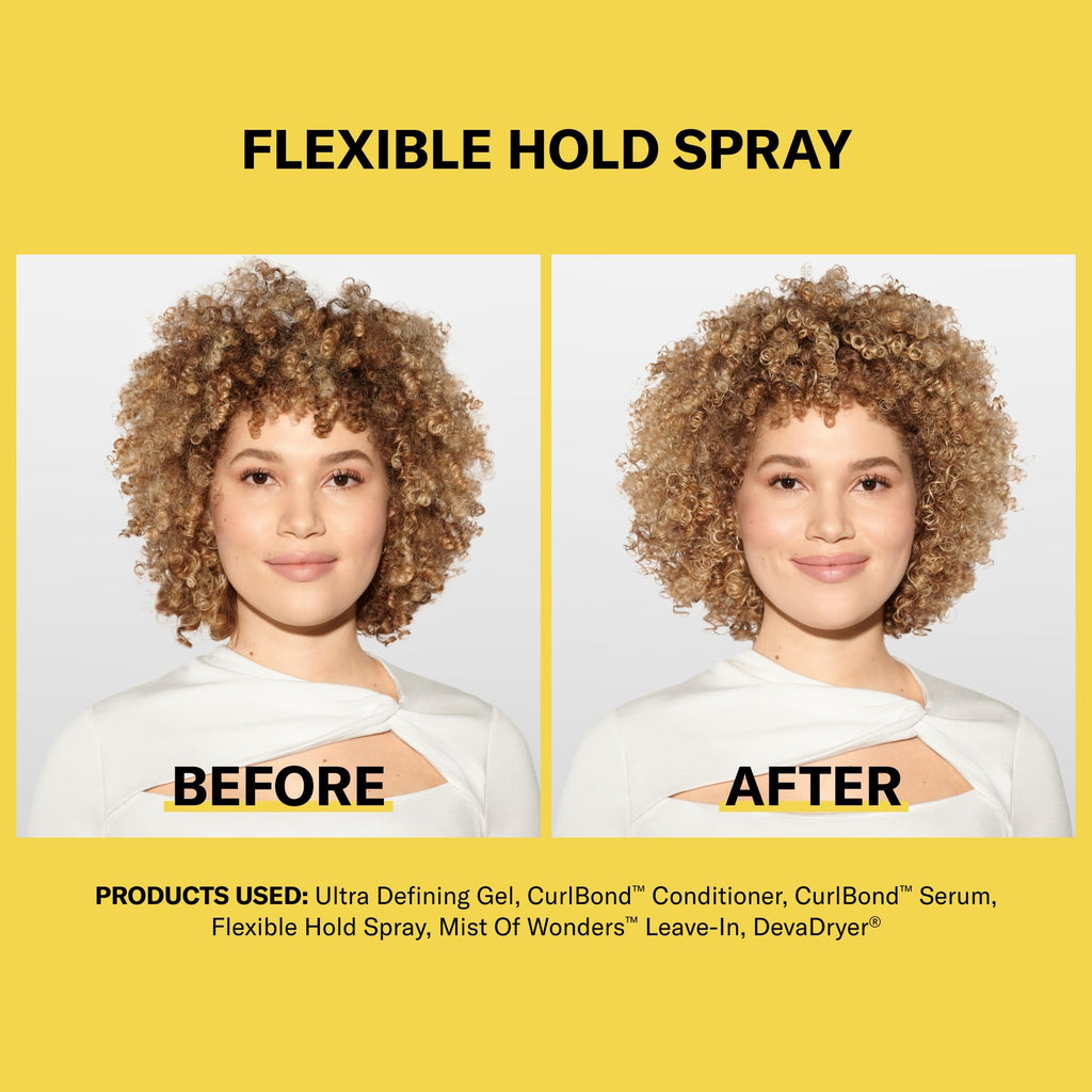 DevaCurl Flexible Hold Hairspray Non-Crunch Finishing Styler, Bright Breeze, 10 fl. oz